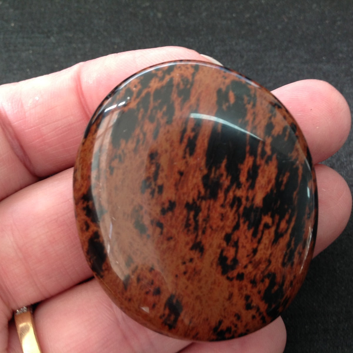 Pocket Palm Stone - Mahogany Obsidian Pocket Palm Stone - Mahogany Obsidian